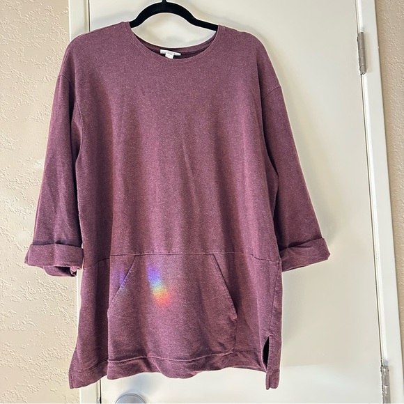 Pullover Top/ Pure Jill/ Large/ Plum - Picture 2 of 3
